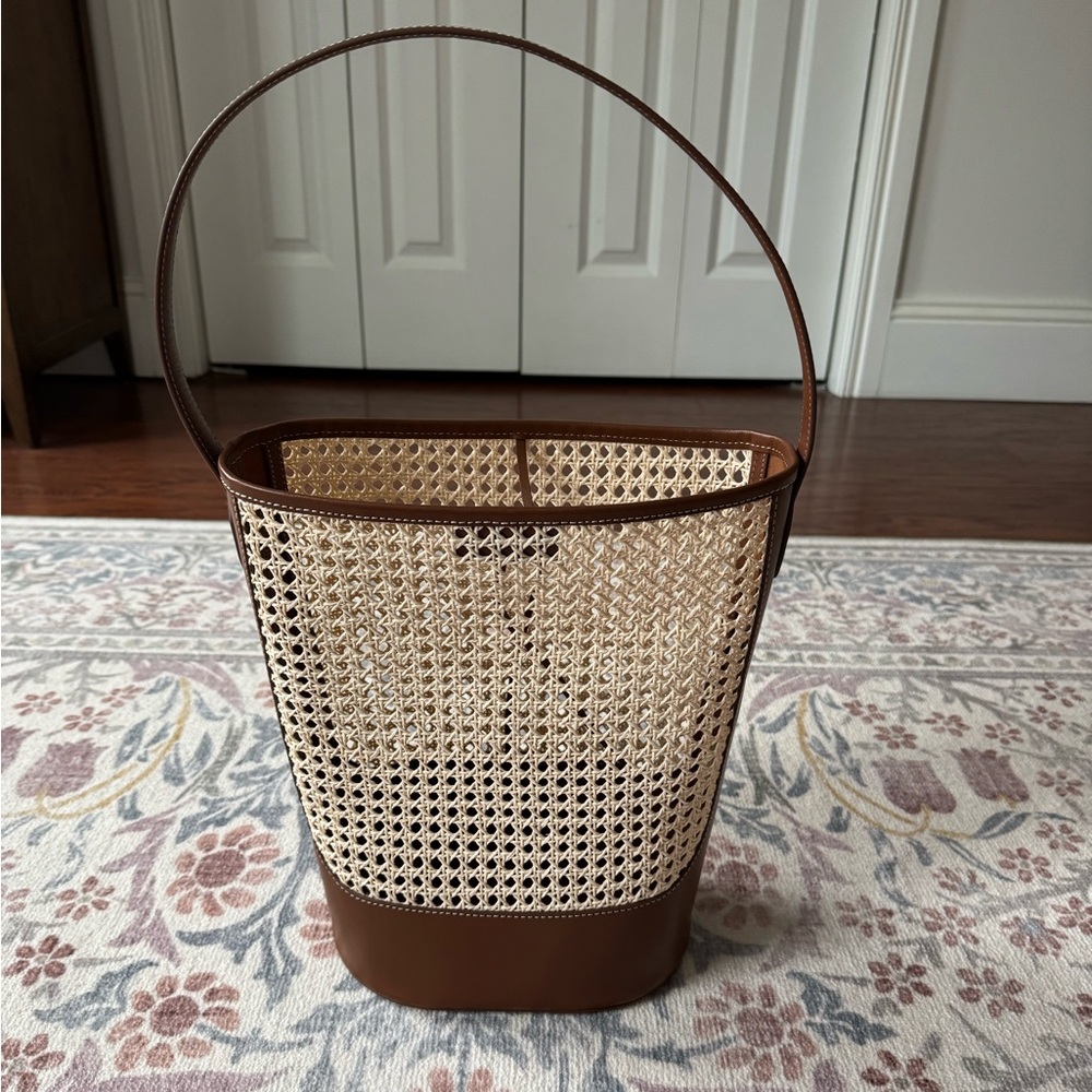 Elegant Brown and Cream Woven Basket